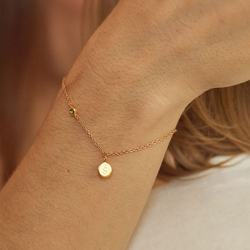 Birthstone chain bracelet