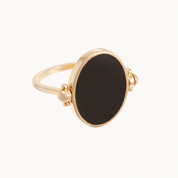 bague émail vice et versa plaqué or merci maman