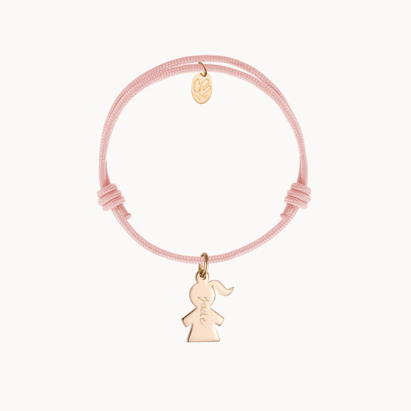 Personalisiertes Mini Mädchen Armband für Kinder vergoldet merci maman