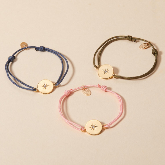 Personalisiertes Kristall Charm Armband vergoldet merci maman