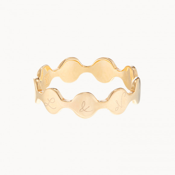 personalisierter initialen pastille ring vergoldet merci maman