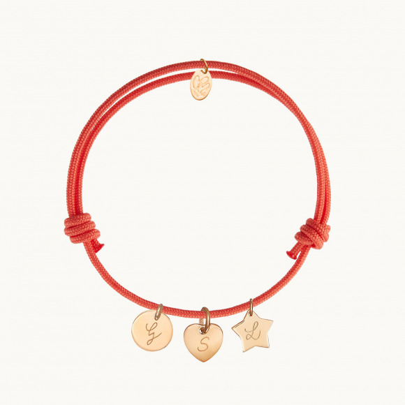 Personalisiertes Armband mit Mini Charm vergoldet merci maman