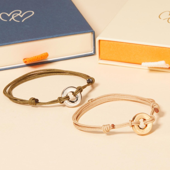 Bracciale unity per la coppia placcato in oro merci maman