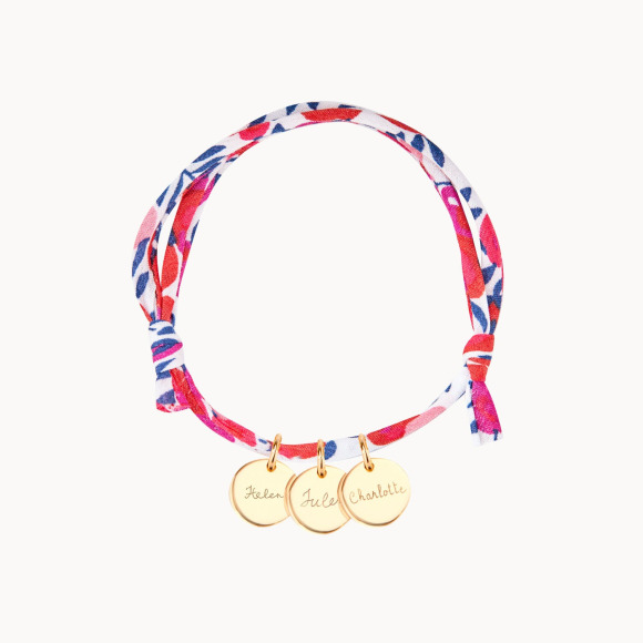 Personalised Liberty Name Bracelet gold plated merci maman