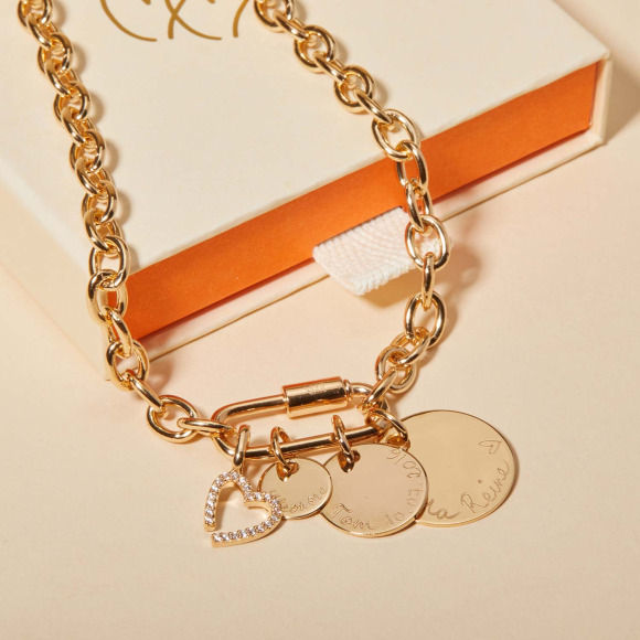 Collana personalizzata Portafortuna placcato in oro merci maman