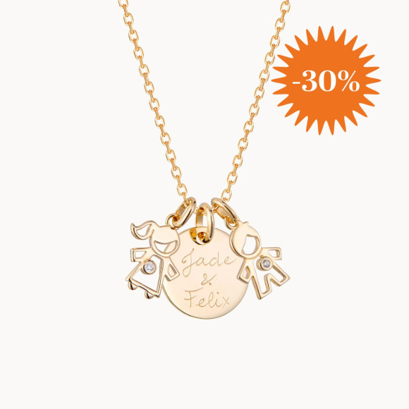 Personalised Crystal Mummy Necklace gold plated merci maman