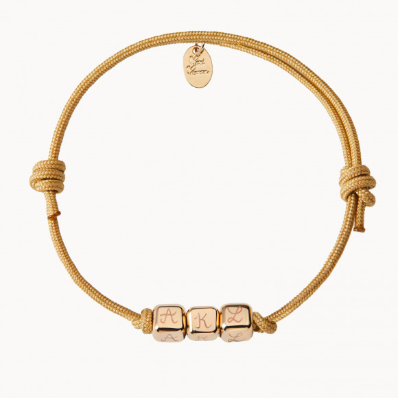 Personalisiertes Würfel Armband vergoldet merci maman