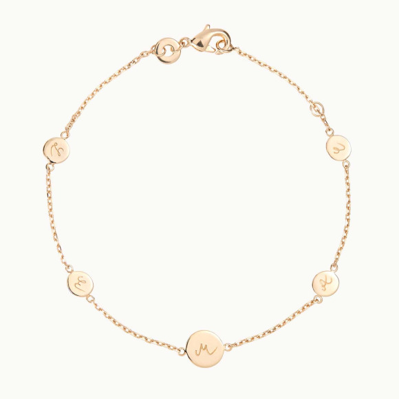 Personalisiertes Pastille Armkettchen vergoldet merci maman