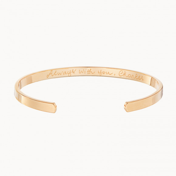 Braccialetto aperto personalizzato placcato oro merci maman
