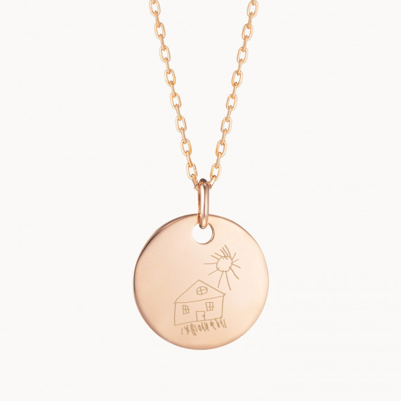 media collana personalizzata placcato oro merci maman