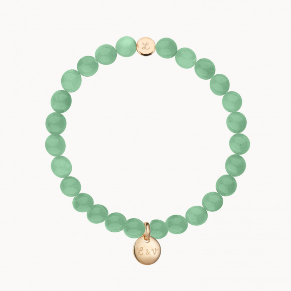 Braccialetto personalizzato con perline mini charm placcato di oro merci maman