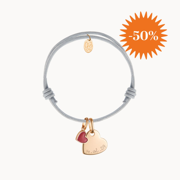 Bracciale personalizzato Cuore di San Valentino placcato oro merci maman