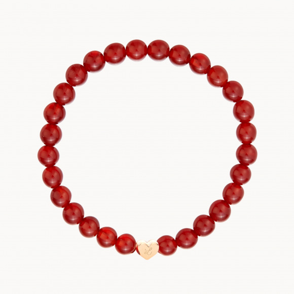 Bracciale Personalizzato Iniziale Cuore placcato oro 	
Agata rossa merci maman
