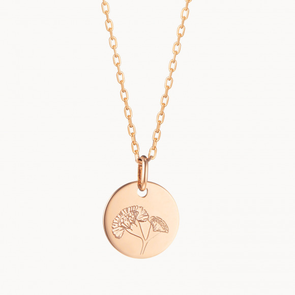 Personalisierte Geburtsblumen Halskette vergoldet merci maman