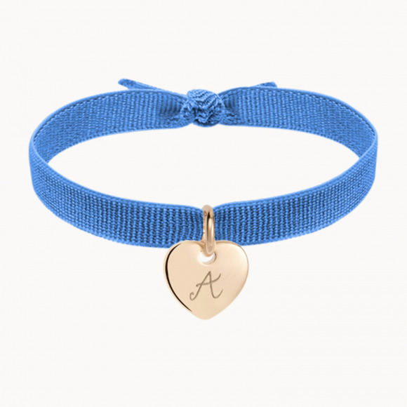 Pulsera personalizada de cinta elástica baño oro merci maman