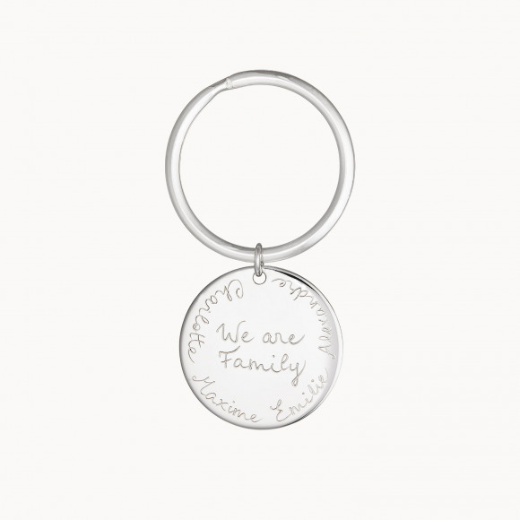 Portachiavi personalizzato We Are Family argento sterling merci maman