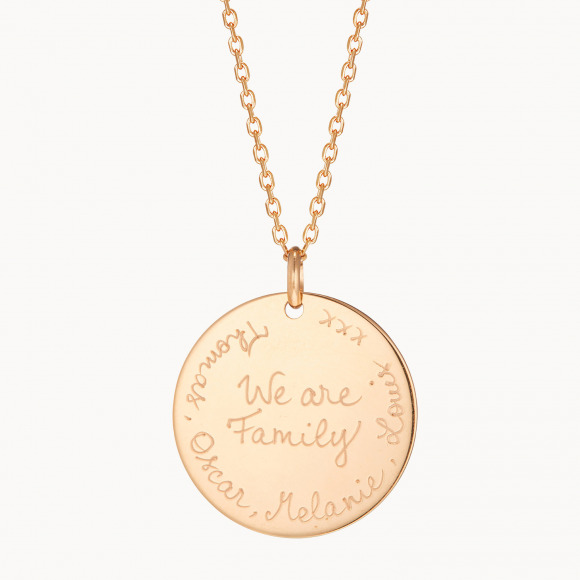 Collana personalizzata We are Family placcato oro merci maman