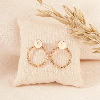 Orecchini Personalizzati Eternity con Trama placcato oro merci maman
