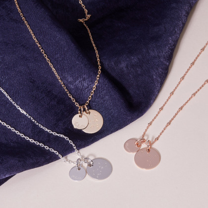 Collier personnalisé Constellationplaqué or argent plaqué or rose merci maman