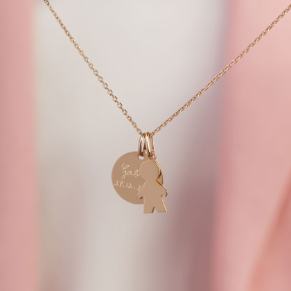 Collana personalizzata Mamma in oro 9 carati merci maman