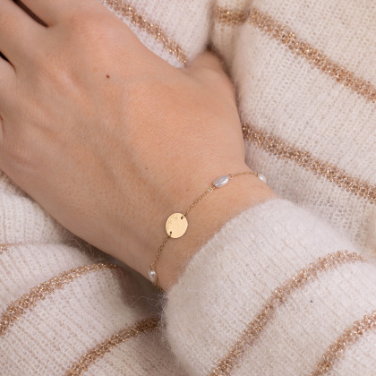Bracciale personalizzato in oro 9 carati con perle