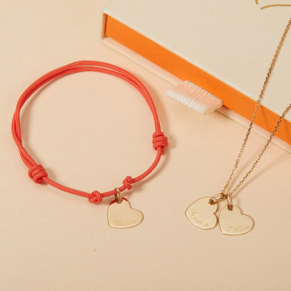 Bracelet personnalisé Prénom Coeur en or 9 carats merci maman