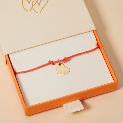 Bracelet personnalisé Prénom Coeur en or 9 carats merci maman