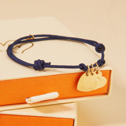 Bracelet personnalisé Prénom Coeur en or 9 carats merci maman