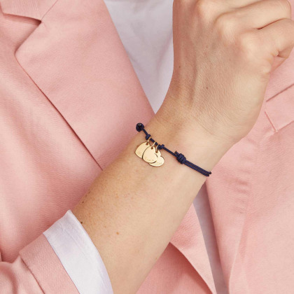 Bracelet personnalisé Prénom Coeur en or 9 carats merci maman
