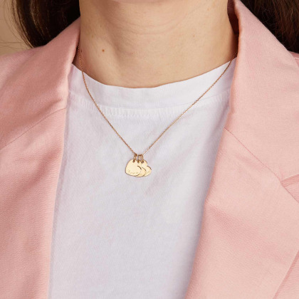 Personalisierte 375er Gold Herz Namenskette merci maman