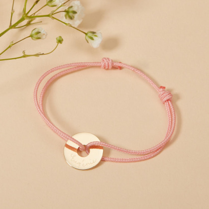 Bracelet personnalisé Mini Cible en or 9 carats merci maman