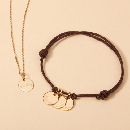 Collier personnalisé Prénom en or 9 carats merci maman