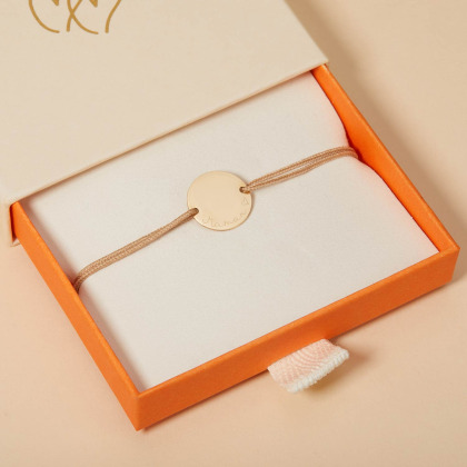 Bracciale con medaglia personalizzata in oro 9 carati merci maman