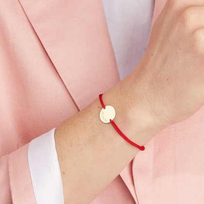 Bracciale con medaglia personalizzata in oro 9 carati merci maman