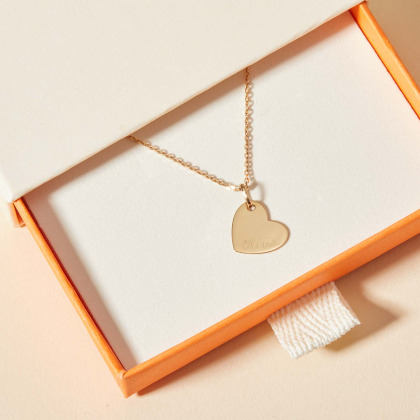 Personalisierte 375er Gold Herz Namenskette merci maman