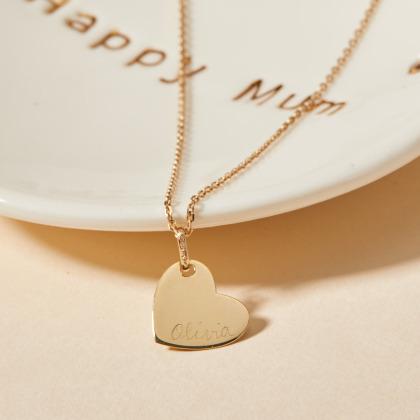Charm personalizado Corazón en oro de 9 kilates merci maman