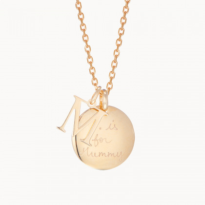Le Collier Alphabet personnalisé plaqué or merci maman
