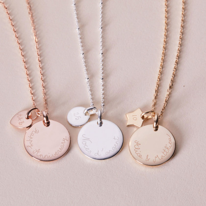 Collier personnalisé Anniversaire de Mariage plaqué or merci maman