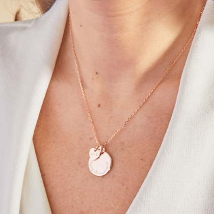 Collier personnalisé Anniversaire de Mariage plaqué or merci maman