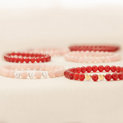 Bracciale Personalizzato Iniziale Cuore placcato oro 	
Agata rossa merci maman