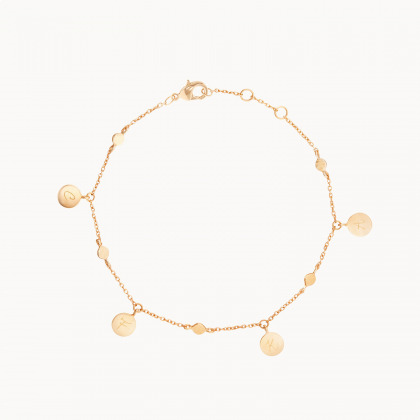 Personalisiertes Boho Armkettchen vergoldet merci maman