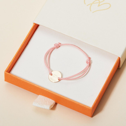 Bracelet personnalisé Mini Pastille Merci Maman x Mellipou plaqué or merci maman