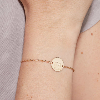 Bracelet personnalisé Pastille sur chaîne Merci Maman x Mellipou