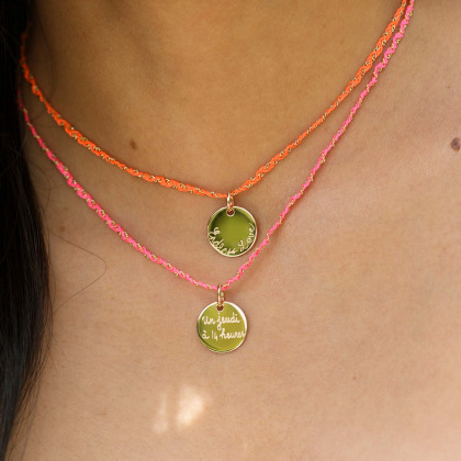 Collana Personalizzata Catena Intrecciata placcato oro Mandarino merci maman