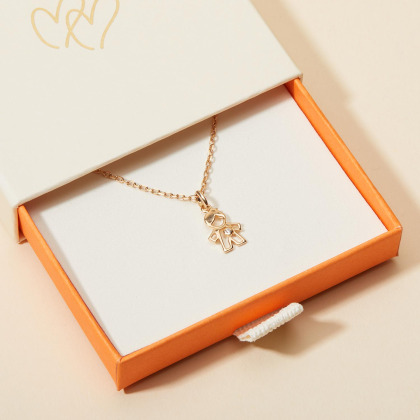 Collier personnalisé Mini Garçon Cristal pour enfant  gold plated merci maman