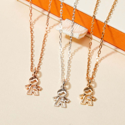 Collier personnalisé Mini Garçon Cristal pour enfant  gold plated merci maman
