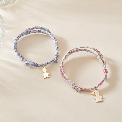 Bracciale personalizzato con mini charm Bambina Liberty placcato in oro merci maman