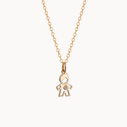 Collier personnalisé Mini Garçon Cristal pour enfant  gold plated merci maman