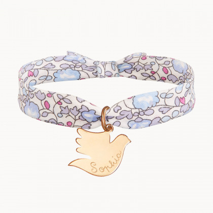 Pulsera Liberty de bautismo o primera comunión personalizada baño oro merci maman