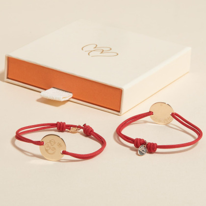 Personalisiertes Chinesisches Tierkreiszeichen Armband vergoldet merci maman